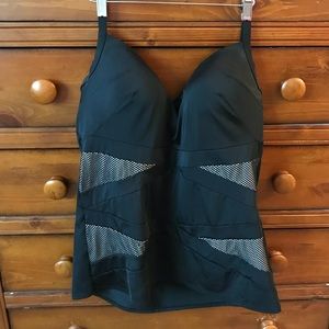 Black & Cream “Cut out” Swim Top